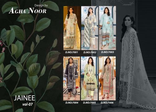 Jainee Vol 7 By Agha Noor Cotton Dress Material Catalog